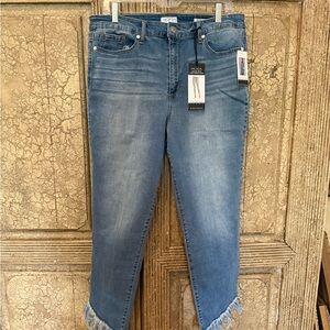 Women's Blue Frayed Hem Jeans
